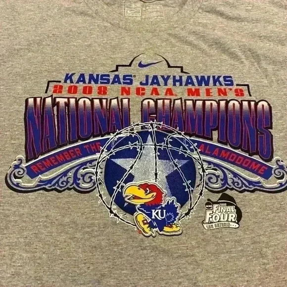 Kansas Jayhawks‎ NIKE 2008 NCAA National Championship size XXL color Grey - Picture 2 of 3